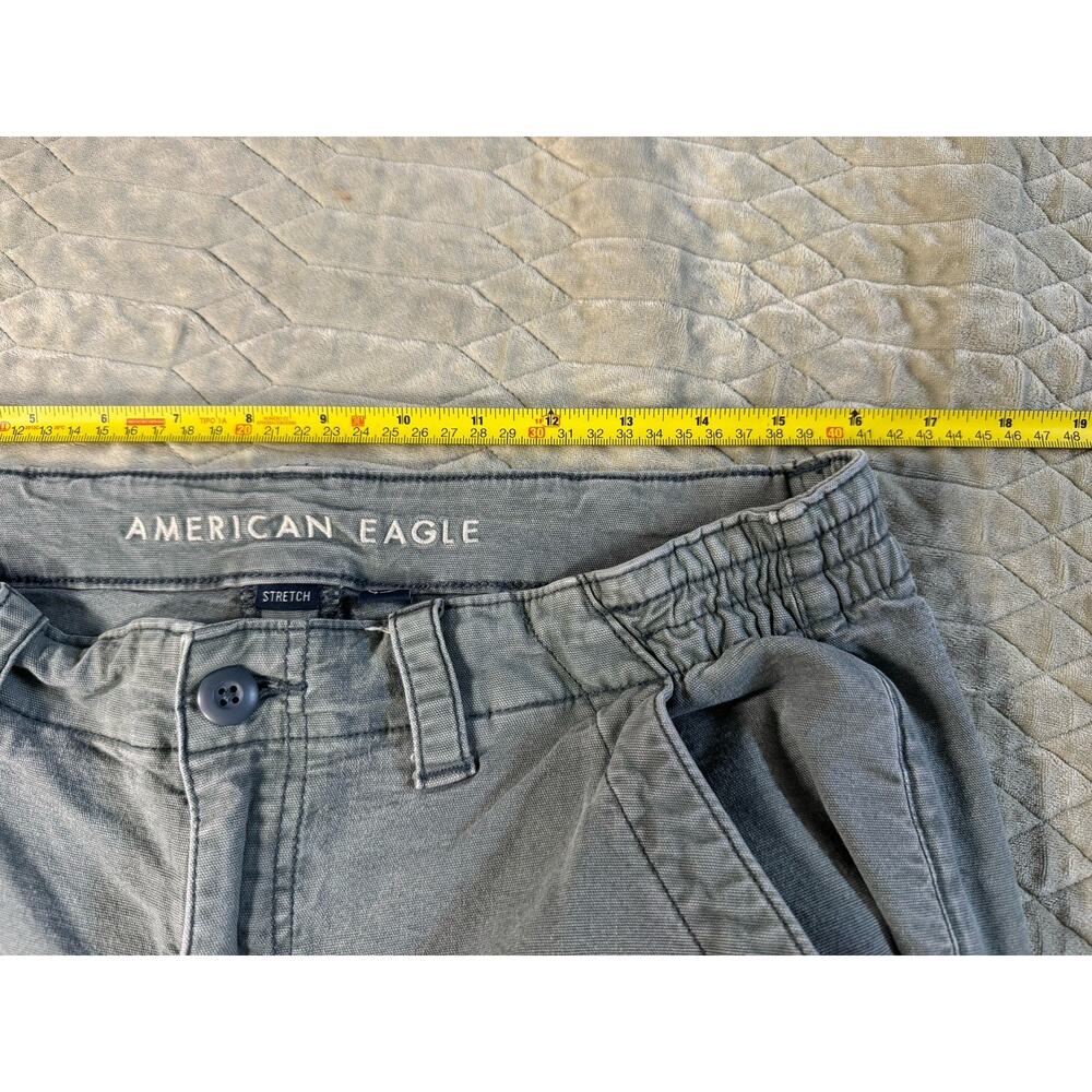 American Eagle Outfitters Women’s Gray Stretch Cargo Pants Regular Straight - Picture 7 of 11